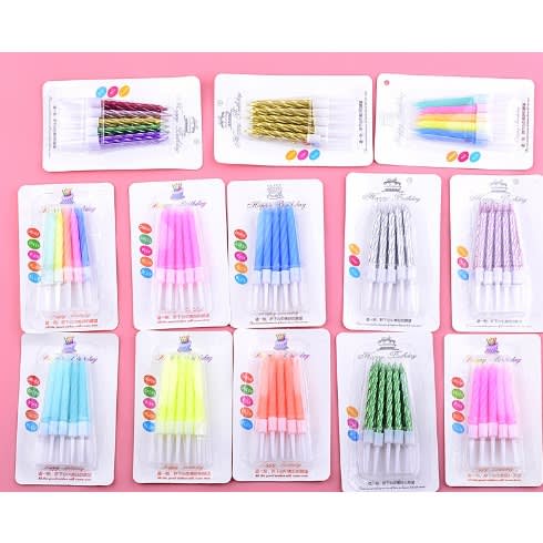 Spiral Cake Candle Topper - 13 Sets - 130 Pieces