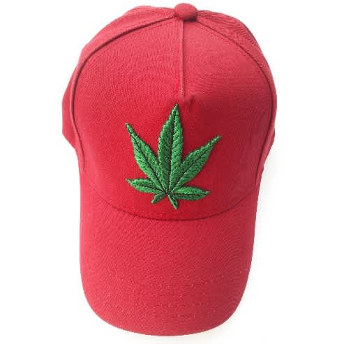 Dope Leaf Face Cap - Red