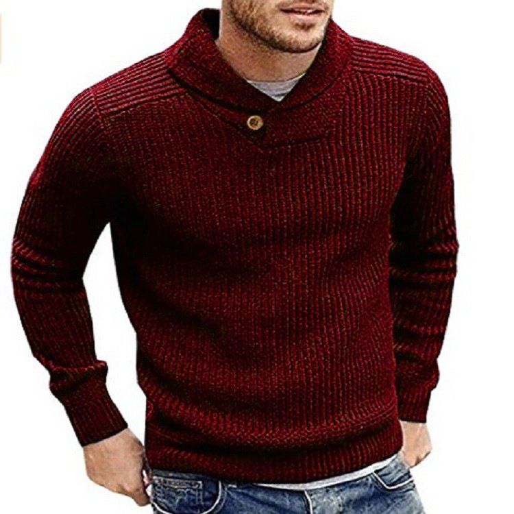 2022 New Men's Casual Men's Sweater Pullover Long Sleeve