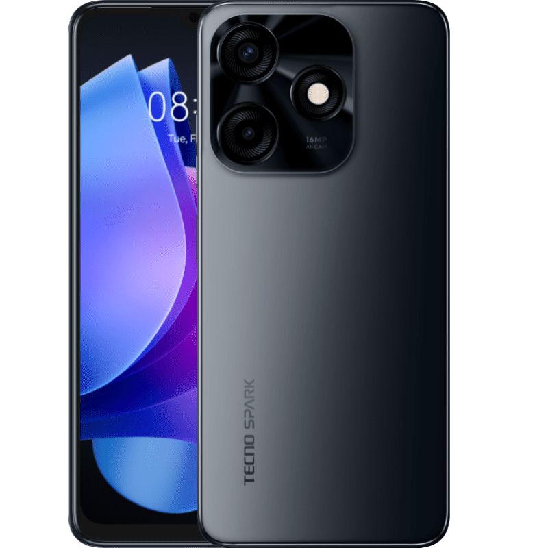 Spark 10C (KI5k) 6.6" HD+ 90Hz, 128GB ROM + Up To 8GB RAM, 16MP + 8MP Selfie, 5000mAh Type-C, 4G - Black