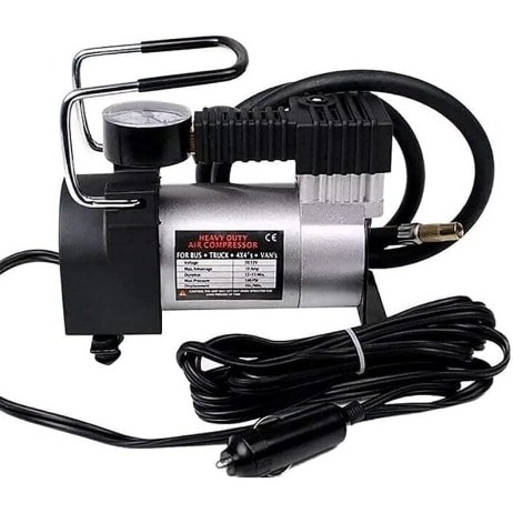 Tyre Inflator For Cars, Air Compressor Pump With Pressure Gauge - 12v