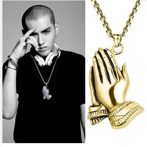 Prayer Hand Buddha Pendant Necklace