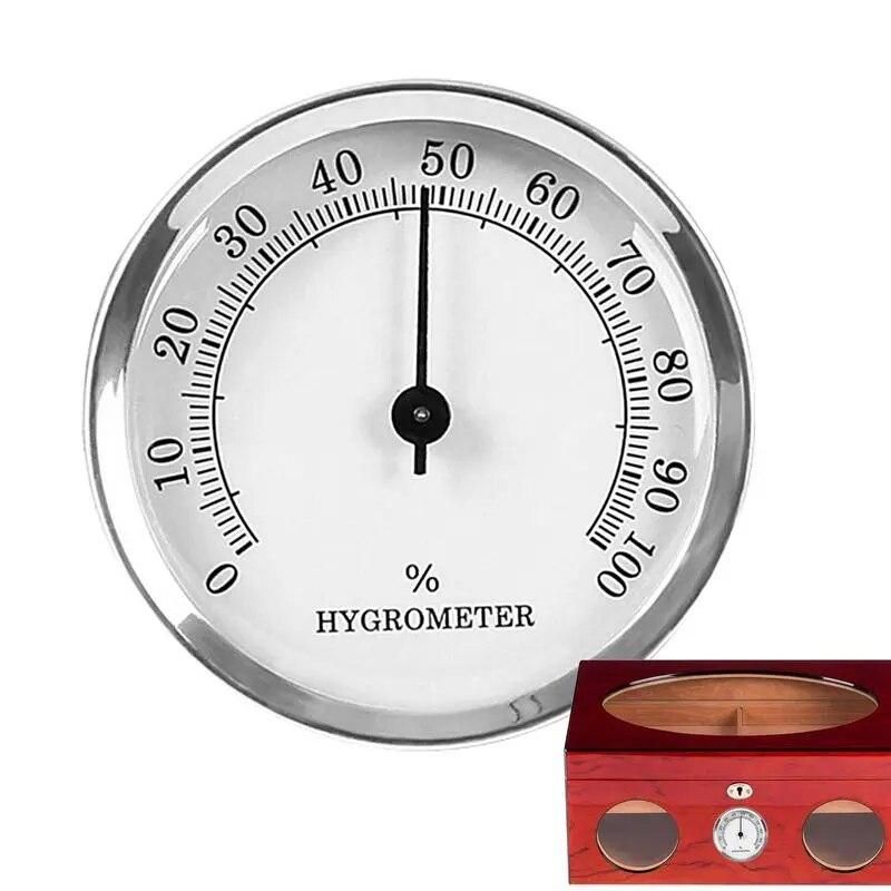 Cigars Hygrometer Analog Humidor Hygrometer For Cigars Humidors High Accuracy Mechanical 57mm Cigars Hygrometer With Back Magnet