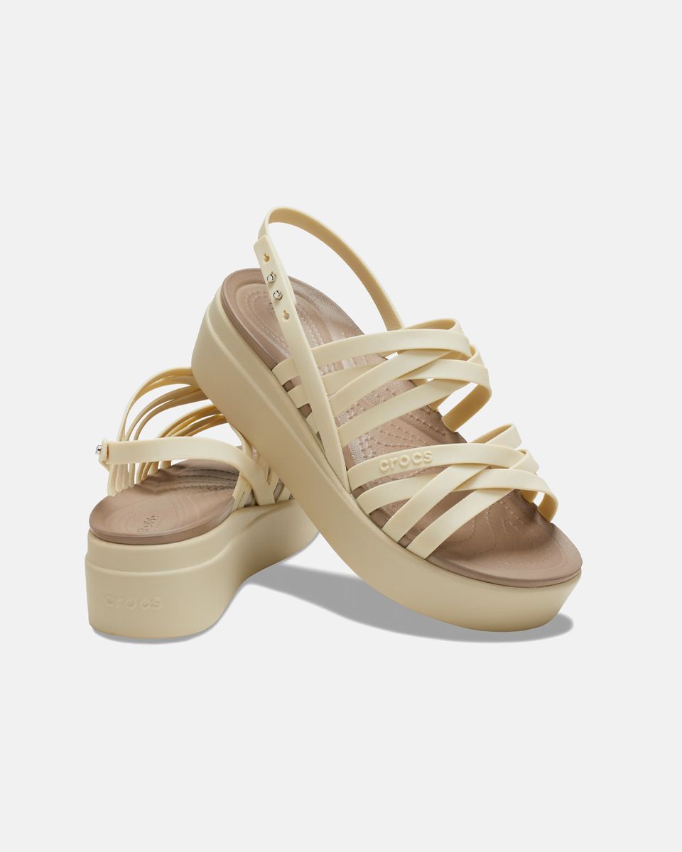 Brooklyn Strappy Low Wedge In Bone