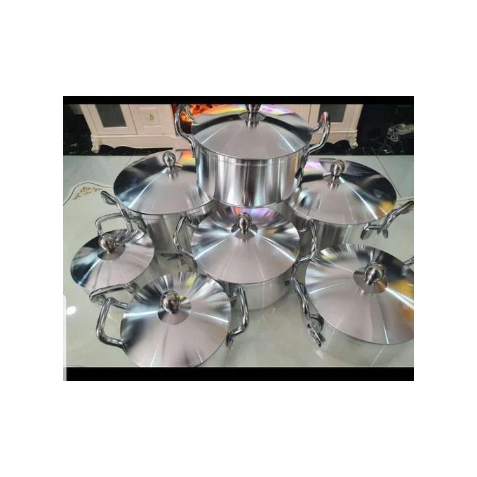 Quality Aluminum Stock Cooking Pots 7 Sets (14 Pieces)
