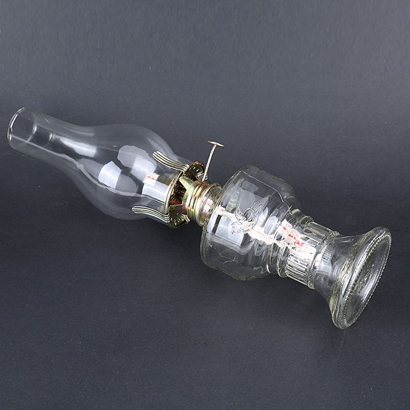 32cm Rustic Oil Lamp Lantern Vintage Glass Kerosene Lamp