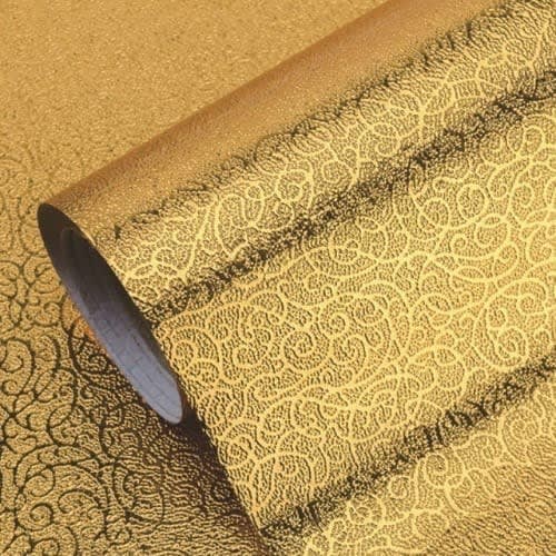 Oil Proof Kitchen Wallpaper And Sticker - 61cm By 3m - Gold