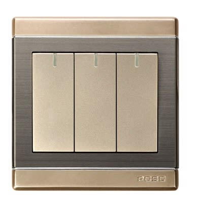 Light Switches - Premium Wall Light Switches - 3 Gang 1 Way