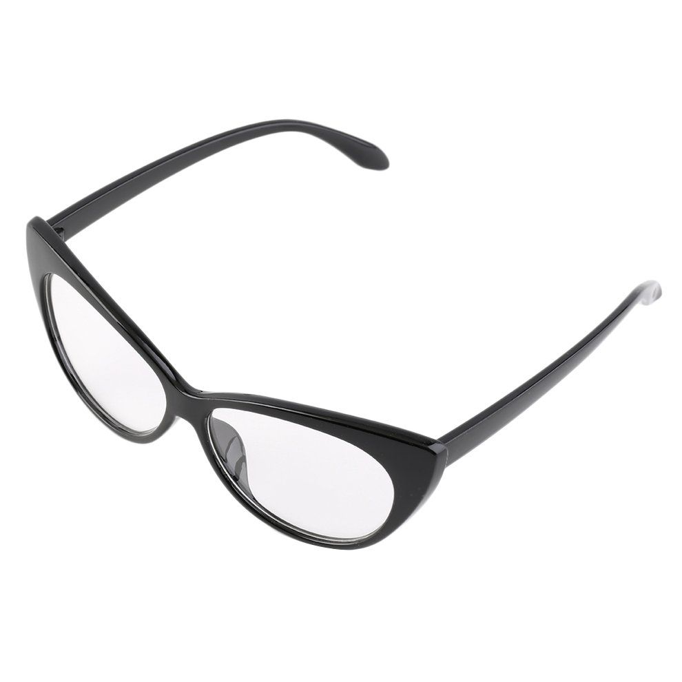 Women Cat Eye Design Retro Sunglasses Vintage Sun Glasses Eyewear-Black+white-