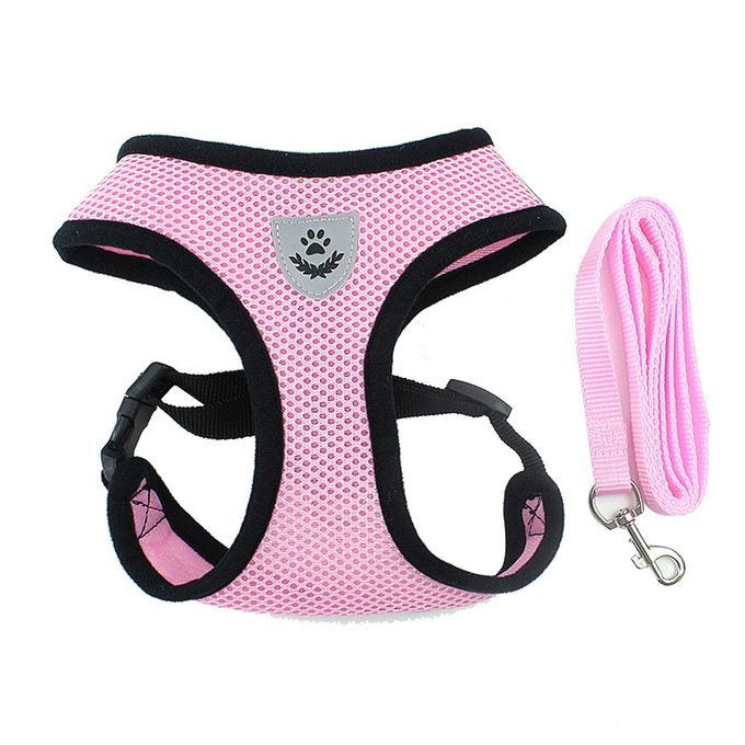 Adjustable Dog Harness Puppy Pet Dogs Vest Car Running Small Medium Padded Pink And Black S