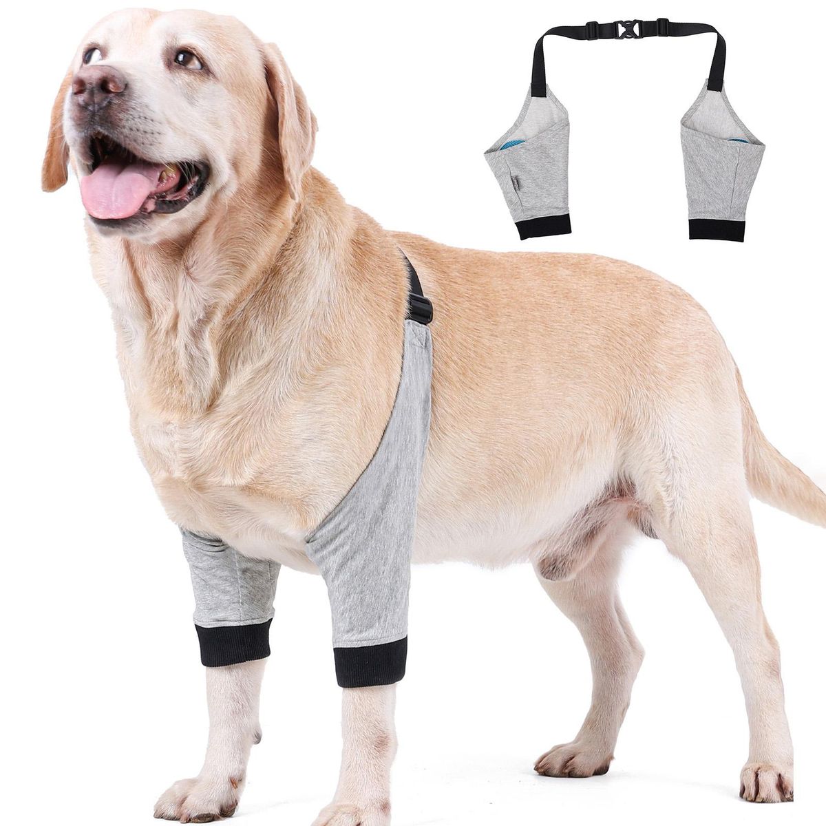 Dog Elbow Protector Front Leg Sleeve Adjustable Pet Operation Injury Recovery Protective Brace 1 Pair