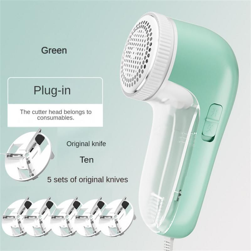 Charging Hairball Trimmer Light Green Stainless Steel With Cutter Head Easy Cleaning Home-appliance Ball Remover Charging Type WJ