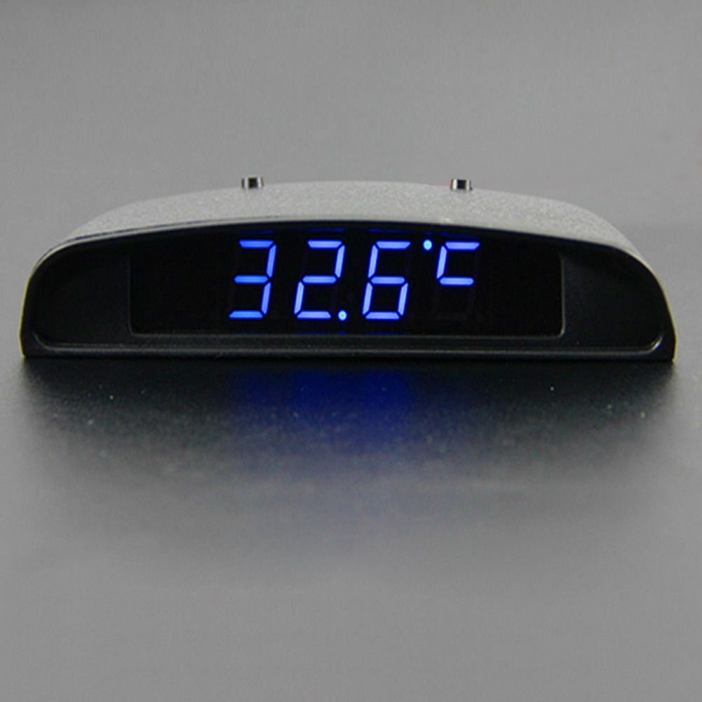 Auto Interior Trim Appearance 3 In 1 Car Clock Theromometer And Voltage Monitor Display Time Date Temperature Voltage