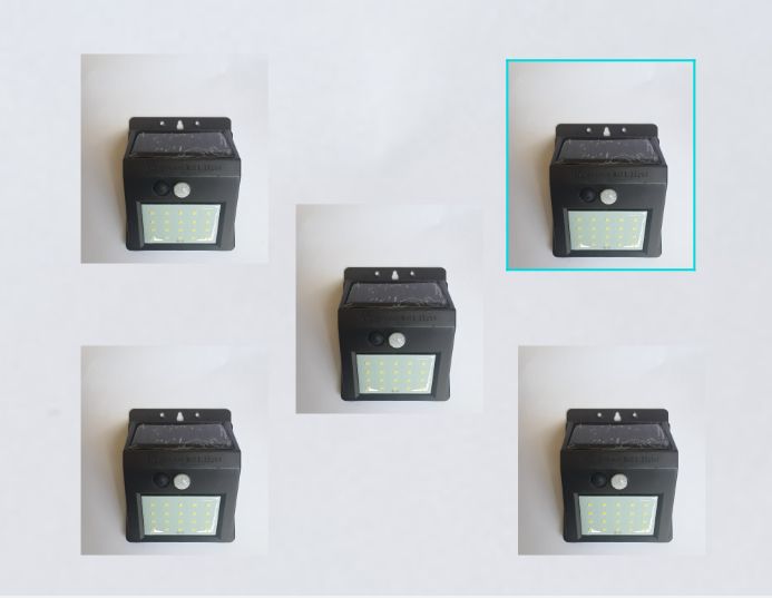 5 Units Of  20 LED Solar PIR Motion Sensor Light Lamp