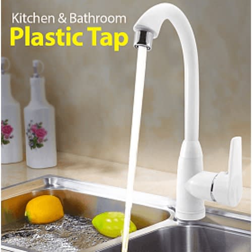 Plastic Single Kitchen Tap - White