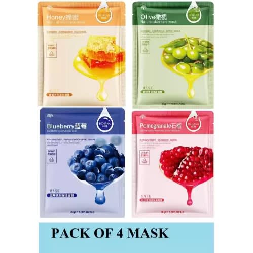 Hchana Face Mask For Brightening And Glowing Skin Pack 4  - (120 G)