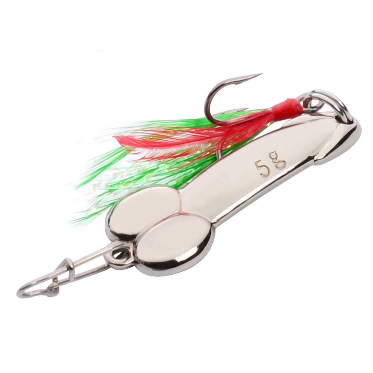 Metal Spoon Fishing Feather Hook 5g Silver Spinnerbait Hard