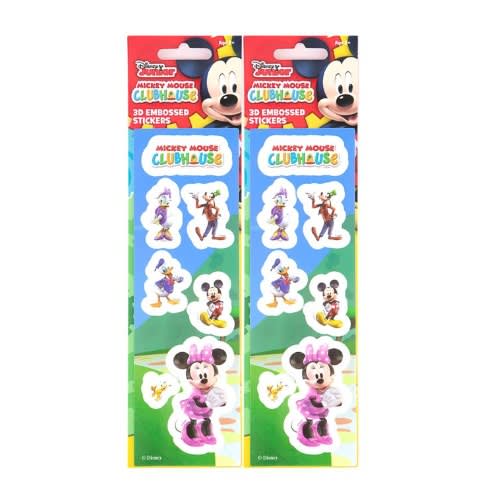 Mickey Mouse Clubhouse 3d Embossed Stickers Set Of 2 - Pink And Purple