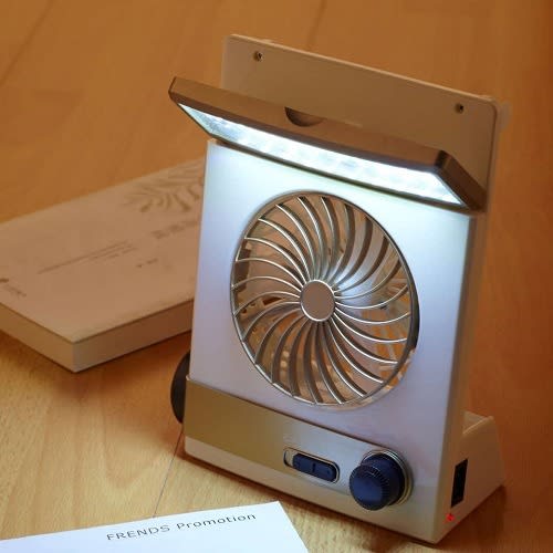 Multi-function Rechargeable Fan With Light + Lamp - 1500mAh