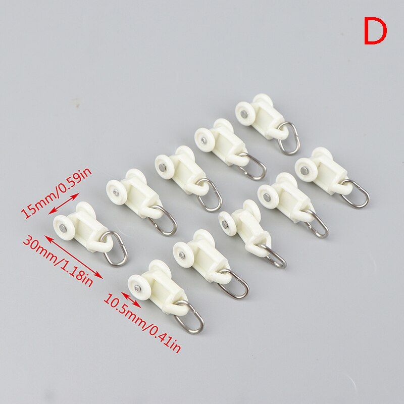 10/20pcs Curtain Track Glider Rail Curtain Hook Rollers