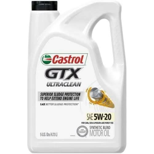Castrol Gtx Ultraclean Fully Synthetic Motor Oil Sae 5w-20 - 5litres