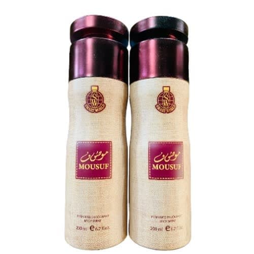 Mousuf Perfumed Deodorant Body Spray - 200ml X 2