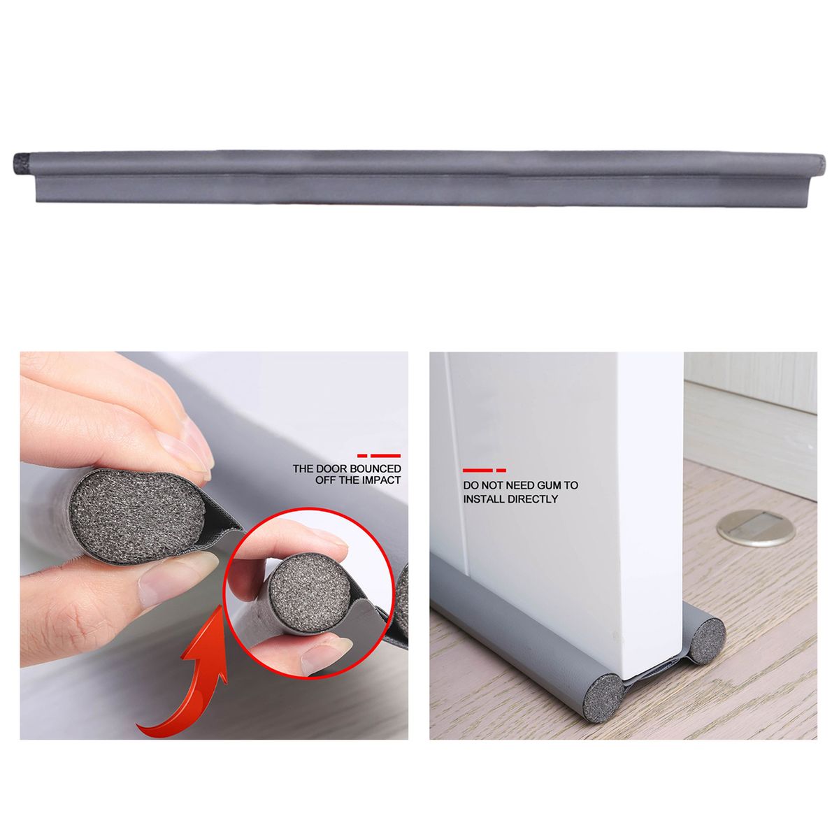 37.8 Inch Under Door Draft Stopper-Twin Door Draft Blocker