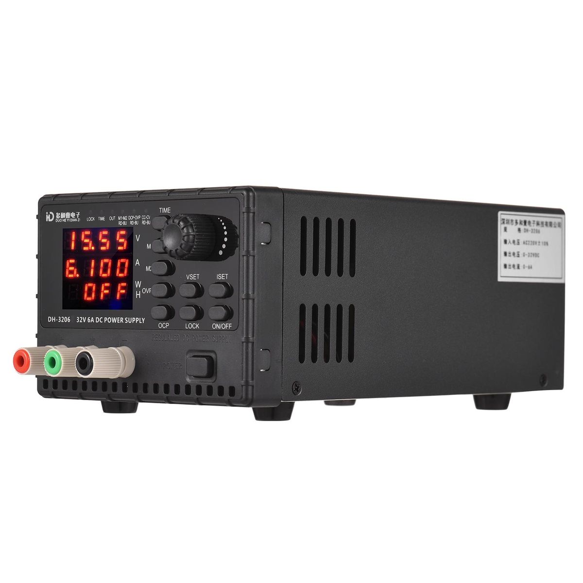 DH-3206 32V 6A DC Voltage-stabilized Source Mini Regulated Power Supply 4-Digit Digital Stabilized Voltage Supply with Memory & Timing Function OVP OCP Safety Protection