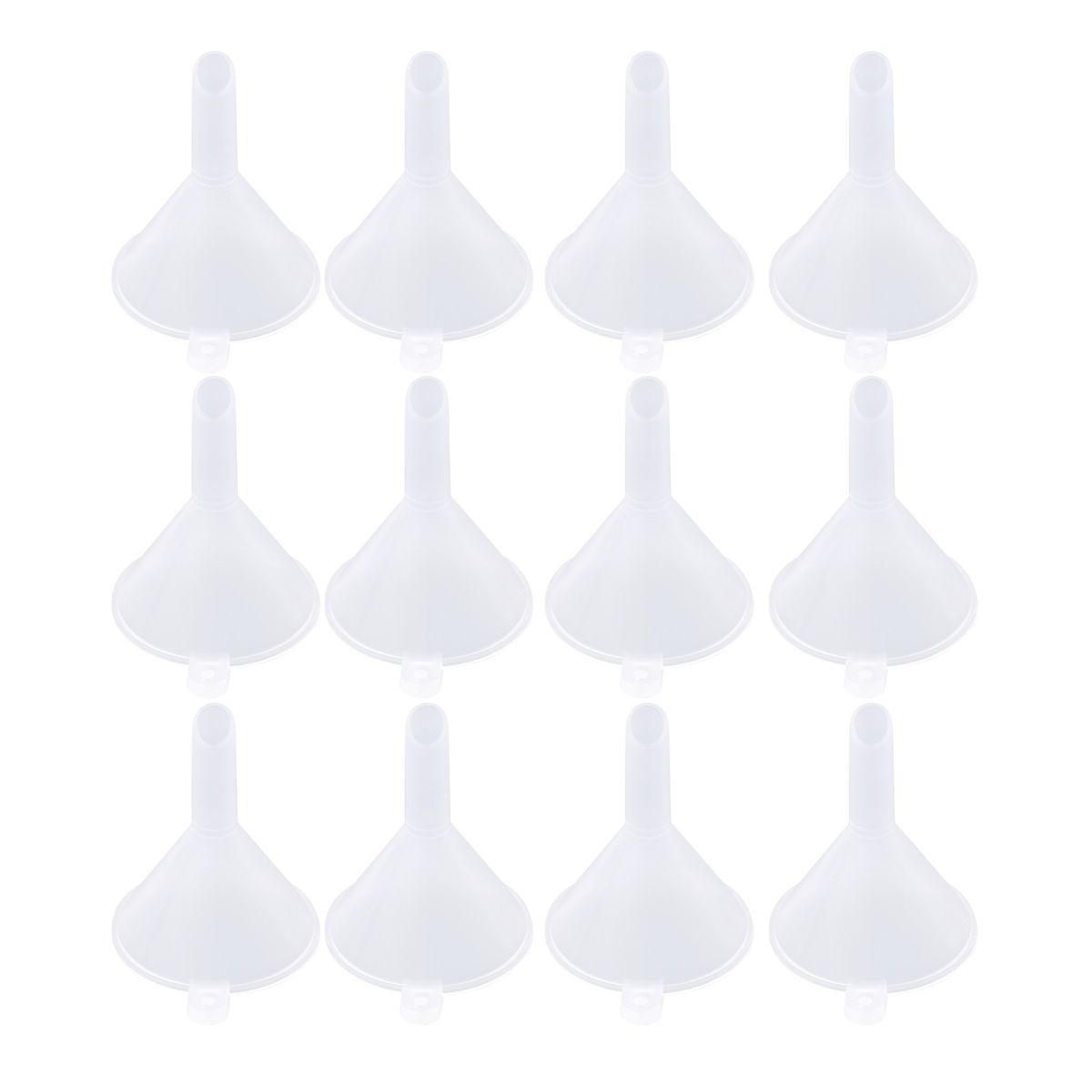 12pcs Mini Plastic Funnels Liquid Transfer Funnel