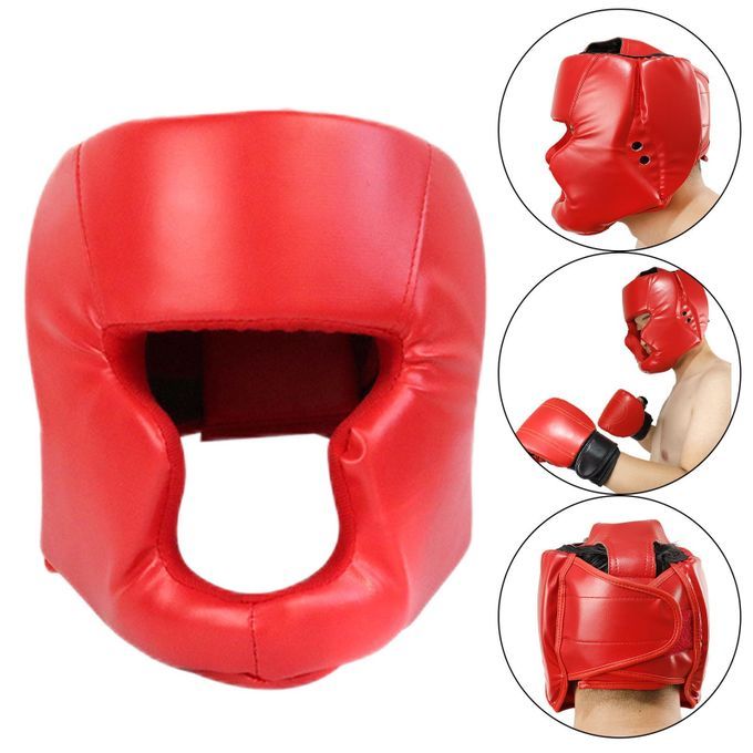 Head Guard Boxing Sparring Headgear Head Protection 50 To 58CM Red