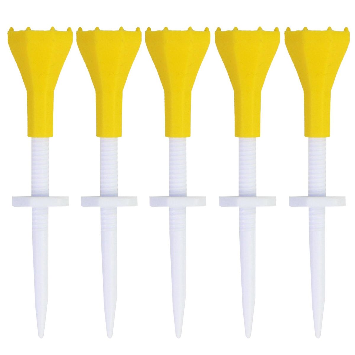 Golf Accessories Adjustable Compact Golf Tees 5pcs Lightweight Yellow