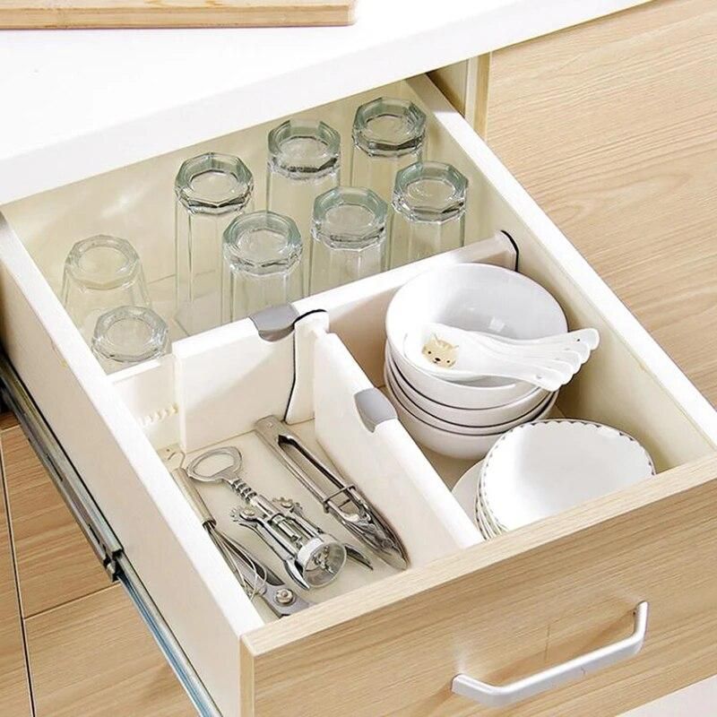 Retractable Desk Drawer Divider Wardrobe Partition Board Telescopic Classified Separate Plate Gadgets For Storage Tools