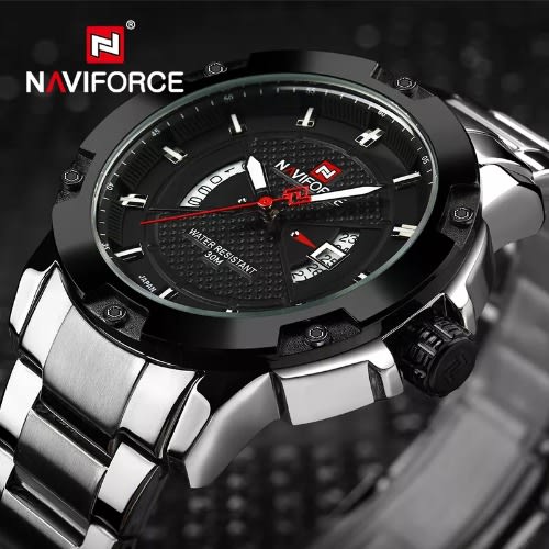 Waterproof Calendar Watch - Stainless Steel - Silver