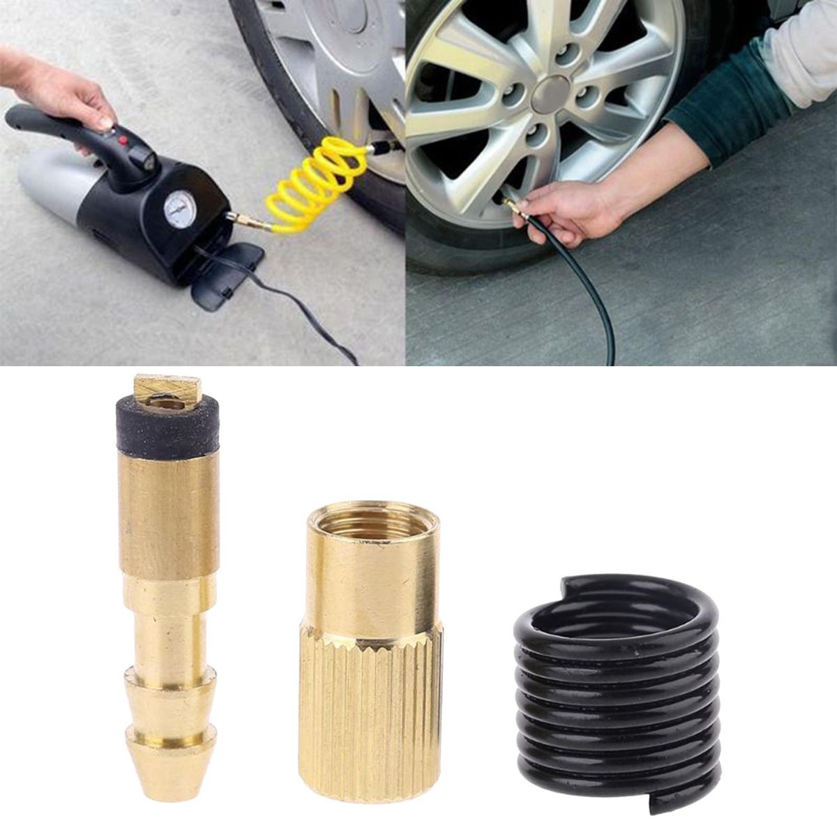 3Pcs/Set Car Tire Inflatable Adapter Compressor Hose Repair High