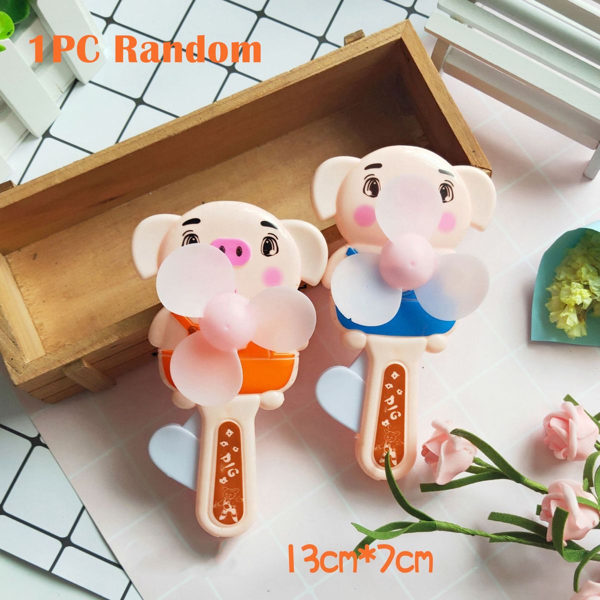 Page Fan Portable Conditioner For Children Mini Manual Summer Mini Cubs Hand 1PCs Cooling Handheld Air Pressure Kids Cartoon