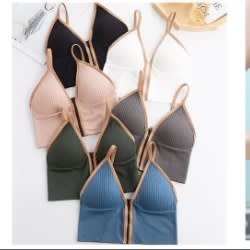 Front Zipper Bra Top- Green