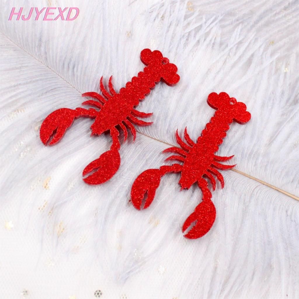 Set of 4 60mm Acrylic Lobster For Earring High Quality Acrylic H omard Keychain Laser Cutout-AC1156