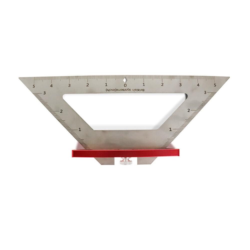 140MM Stainless Steel Inch Woodworking Triangle Ruler Multifunctional Scribing Angle Ruler For DIY