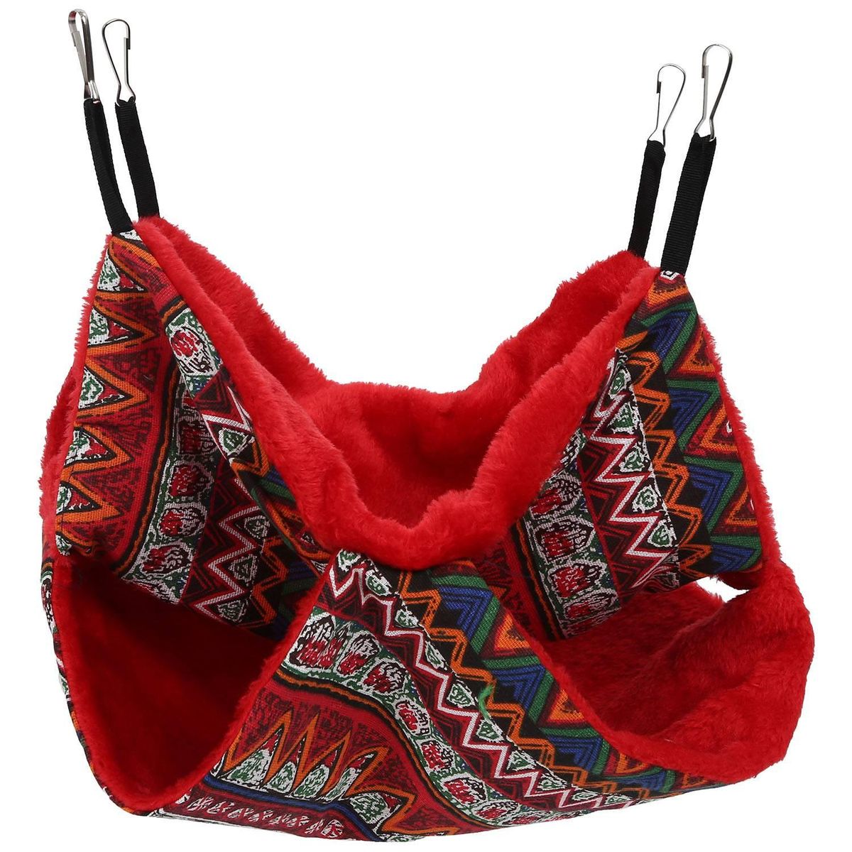 Hamster Double Sided Cage Hammock Pet Sleeping Bag House Hanging Bed for Small Animal Guinea Pig Rat Hedgehog Red