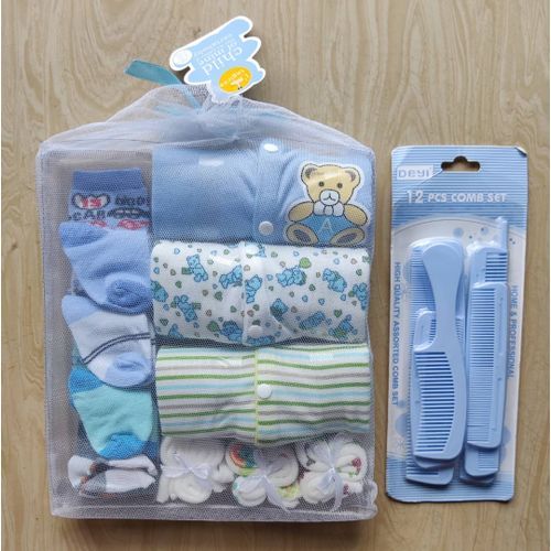 Baby Sleepsuit,Socks,Wash Cloth, And Comb Set(Combo Pack)