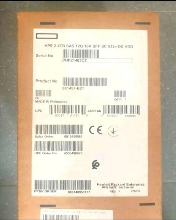 HPE 2.4TB SAS 12G 10K SFF SC 512e DS HDD