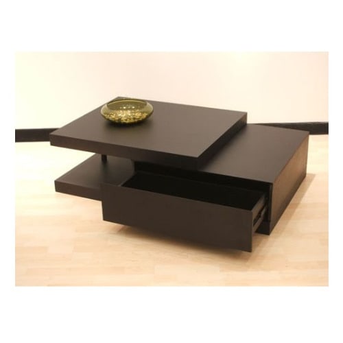 Living Room Center Table With Drawer - Deep Brown