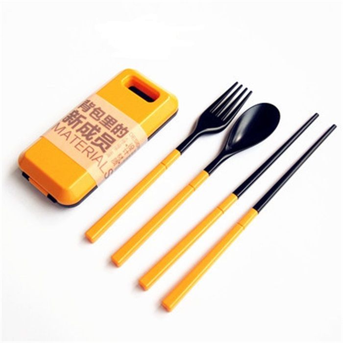 Folding Chopsticks Fork Spoon Portable Travel Tableware Set