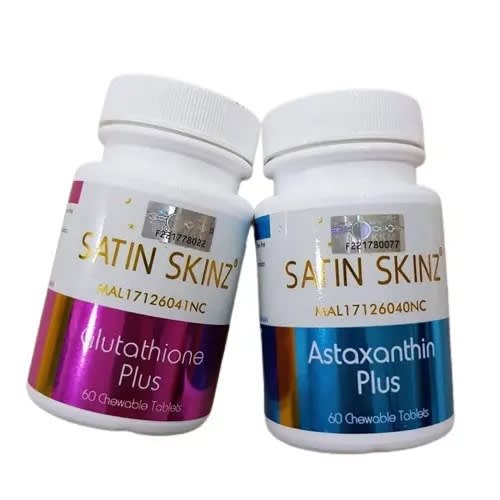 Satin Skinz Glutathione Plus And Astaxnthin Plus - Anti Aging - Antioxidant - 60 Tabs