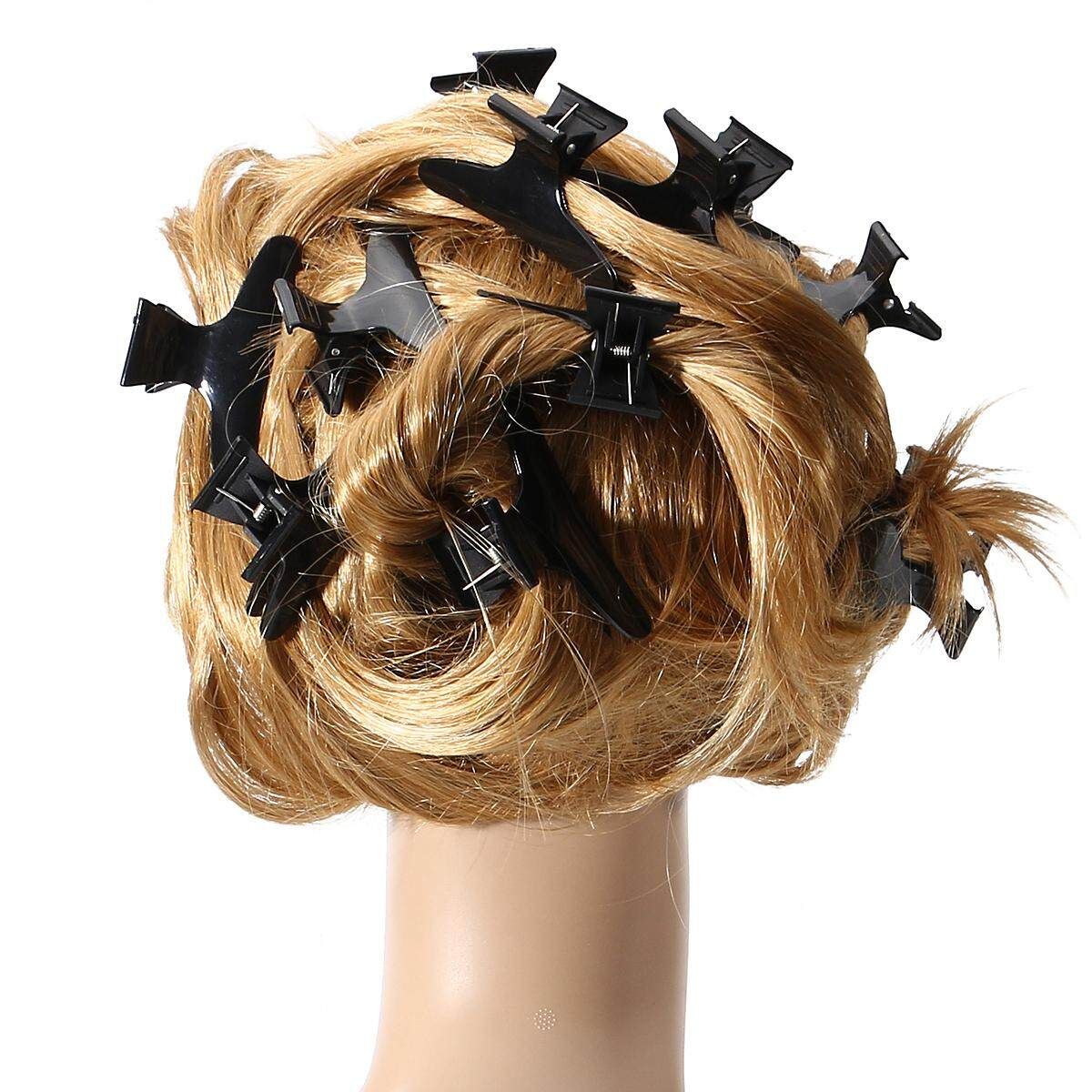 12 Black Hairdressing Hairdressers Butterfly Hair Claw Salon Section Clip Clamps