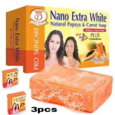 Extra White Natural Papaya And Carrot Soap - 3pcs X 100g