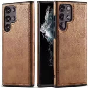 Leather Case For Samsung Galaxy S24 Ultra - Brown