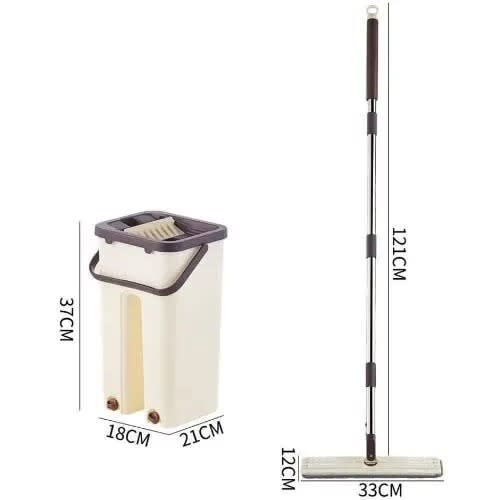 Scratch Cleaning Mop With 2 In 1 Self Clean Wash Dry Hands Free Magic Flat Spin Mop