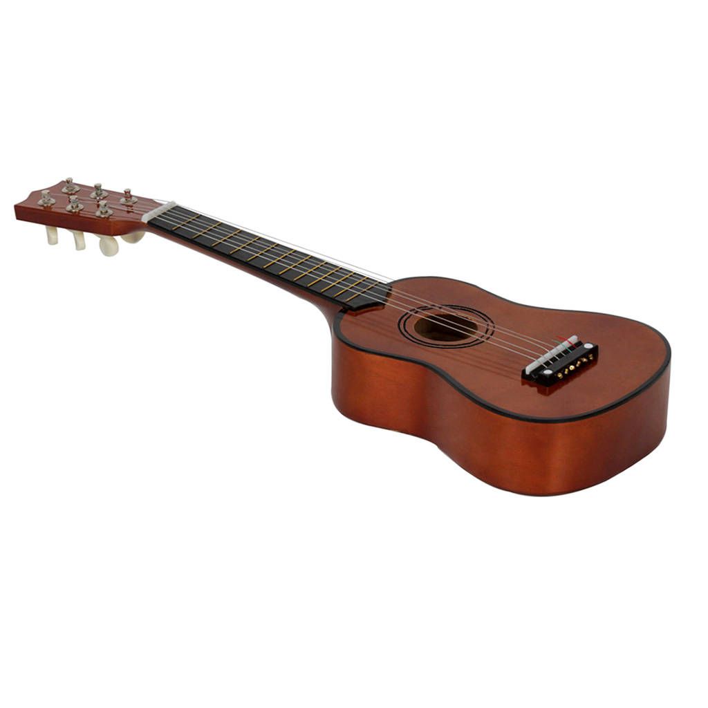 Portable Wooden Mini 6-strings Acoustic Guitar Clear Sound 535 Coffee