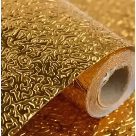 Self Adhesive Wallpaper Contact Paper - Gold- 60cm X 3m